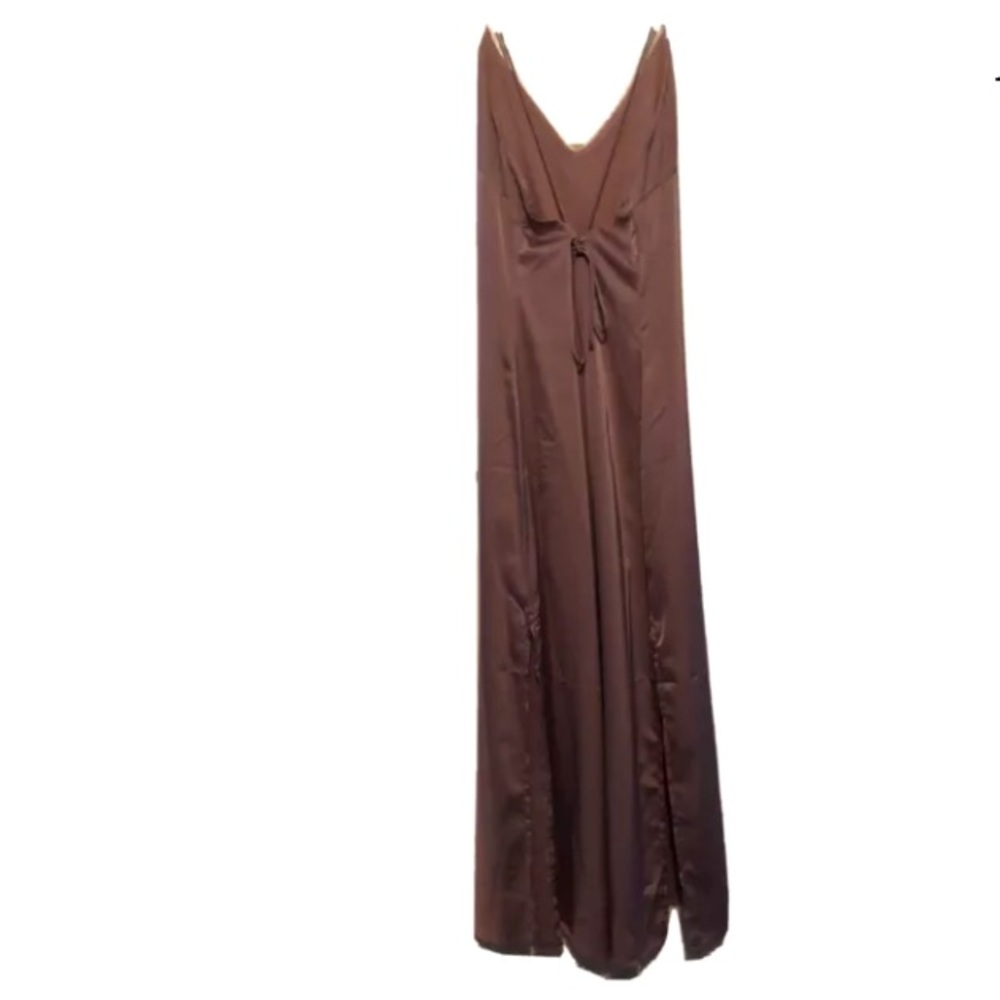 Satin Evening Maxi Dress, Mauve, Size Small